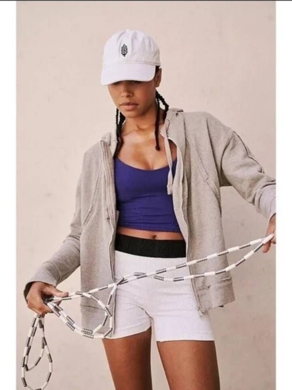 Free People FP Movement Only One Hoodie Small Grey Cotton Zip Up Sweatshirt